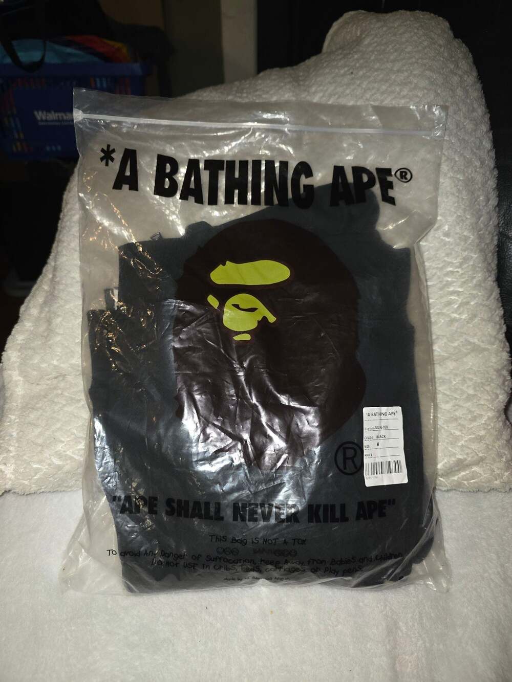 A Bathing Ape BAPE Shark Tiger Full Zip Hoodie Black Camo Size M